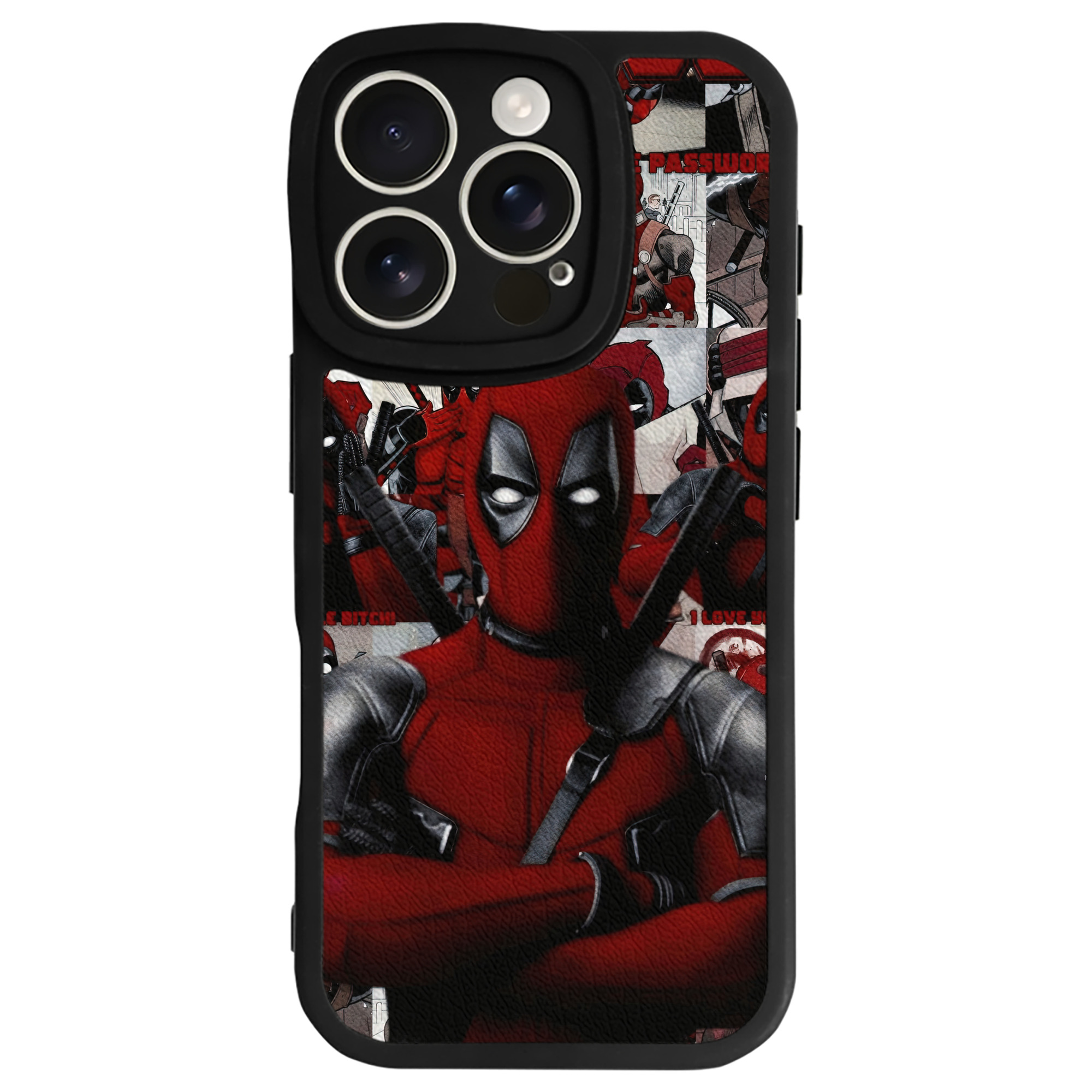（画像用） Deadpool デッドプール 【iPhone 16シリーズ対応】シリコンスマホケース（レザー調） 材質：シリコン